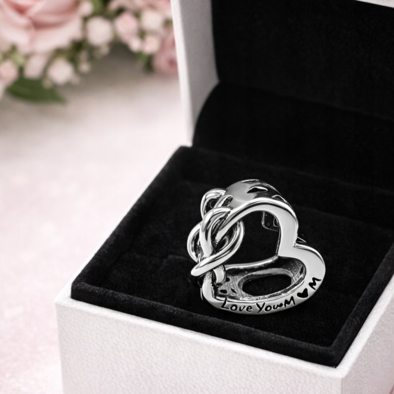 Charms zawieszka serce nieskończoność love mama koralik beads srebro 925