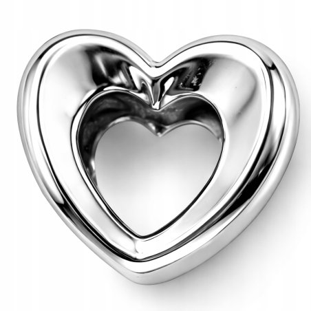 Charms srebrny zawieszka serduszko serce koralik beads srebro próba 925