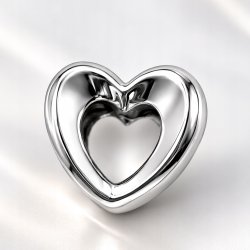 Charms srebrny zawieszka serduszko serce koralik beads srebro próba 925