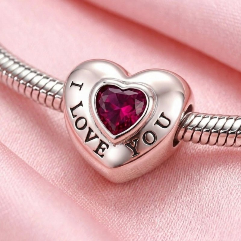 Charms srebrny zawieszka serce miłość I love you beads srebro próba 925