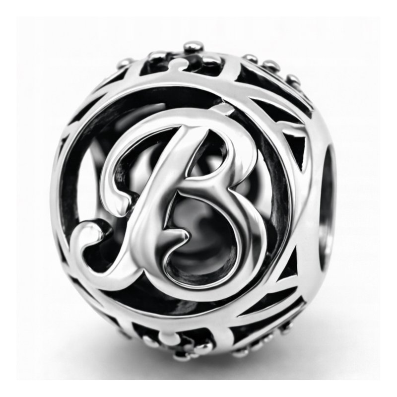 Charms srebrny zawieszka literka B litera B charms beads srebro próba 925