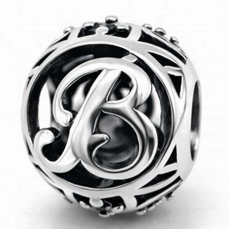 Charms srebrny zawieszka literka B litera B charms beads srebro próba 925
