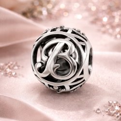 Charms srebrny zawieszka literka B litera B charms beads srebro próba 925