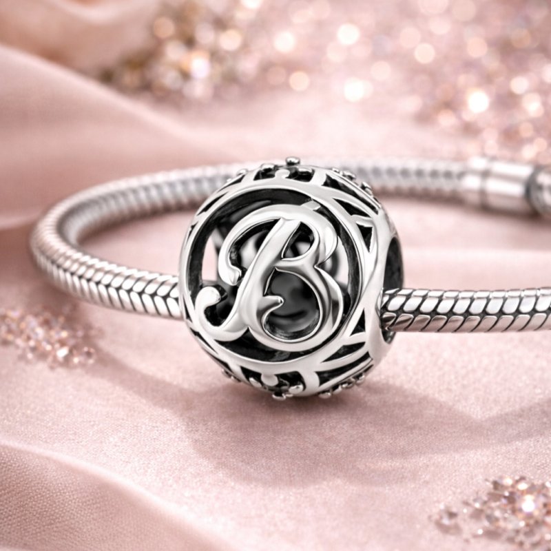Charms srebrny zawieszka literka B litera B charms beads srebro próba 925