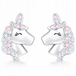 Srebrne kolczyki jednorożce dla dziewczynki srebro próba 925
