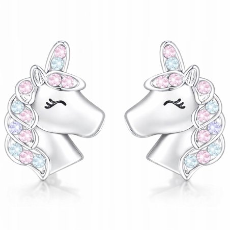 Srebrne kolczyki jednorożce dla dziewczynki srebro próba 925