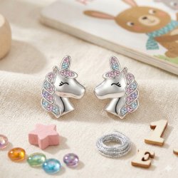 Srebrne kolczyki jednorożce dla dziewczynki srebro próba 925