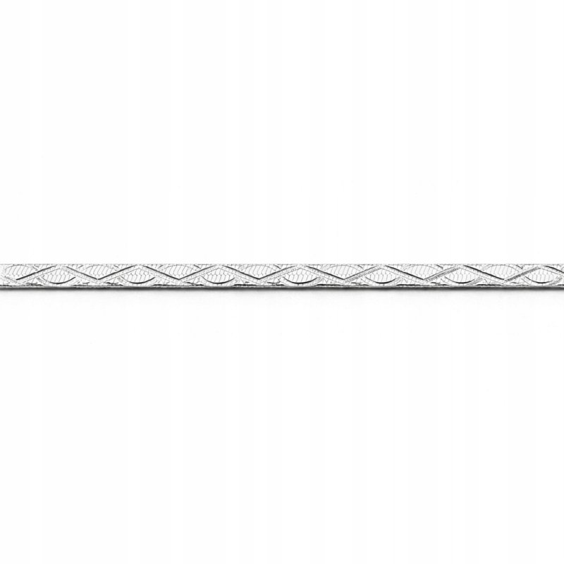 Elegancka bransoletka srebrna damska płaska taśma ze wzorem srebro 925