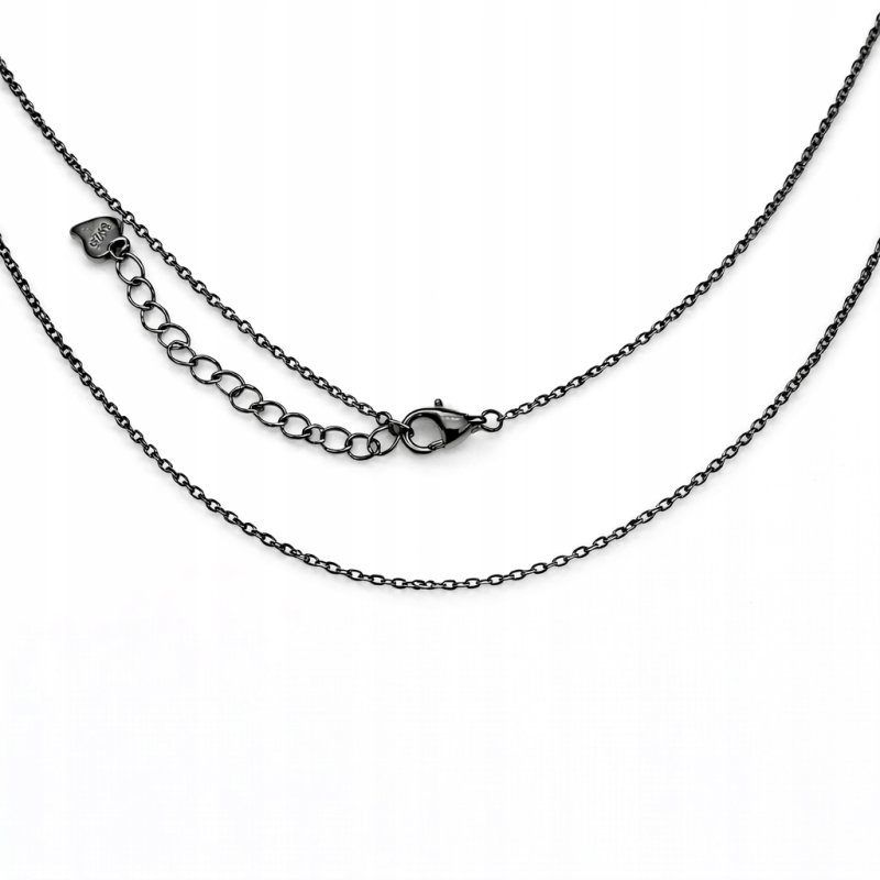 Srebrny naszyjnik łańcuszek damski rodowany ankier 50 cm srebro próba 925