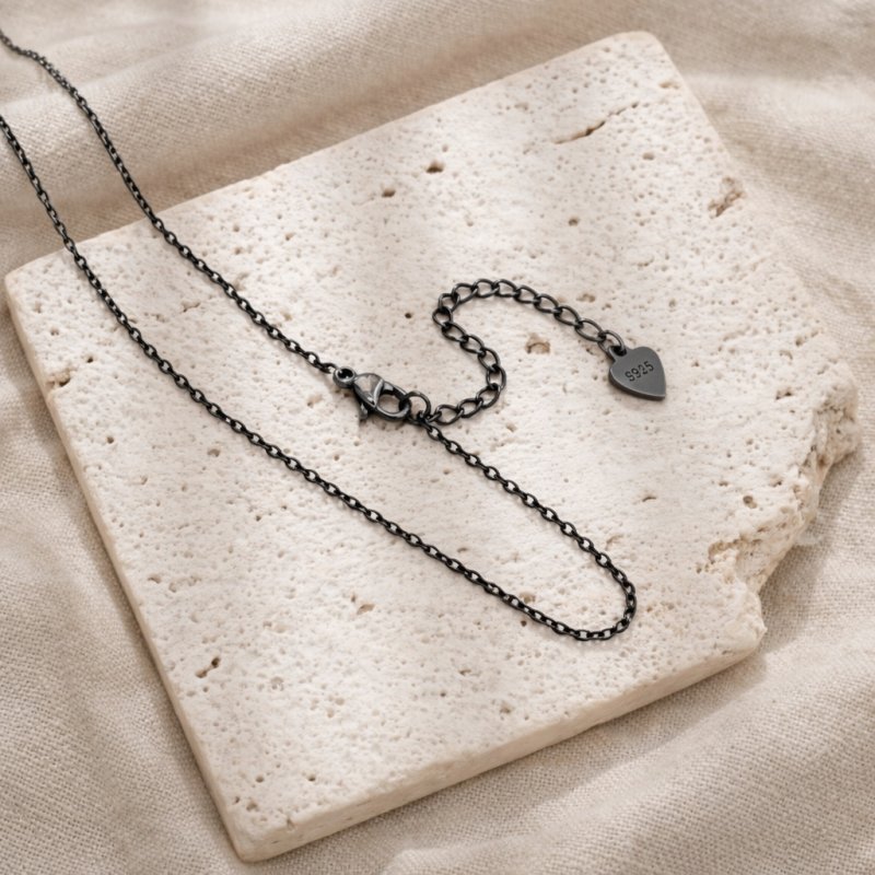 Srebrny naszyjnik łańcuszek damski rodowany ankier 50 cm srebro próba 925