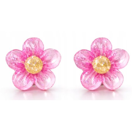 Srebrne kolczyki kwiatki stokrotki srebro 925 dla dziewczynki sztyfty