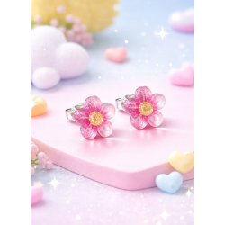 Srebrne kolczyki kwiatki stokrotki srebro 925 dla dziewczynki sztyfty