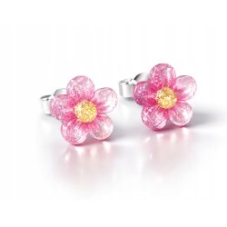 Srebrne kolczyki kwiatki stokrotki srebro 925 dla dziewczynki sztyfty