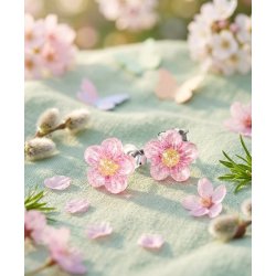 Srebrne kolczyki kwiatki stokrotki srebro 925 dla dziewczynki sztyfty