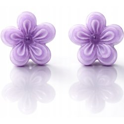 Srebrne kolczyki kwiatki lawendowe srebro 925 dla dziewczynki sztyfty
