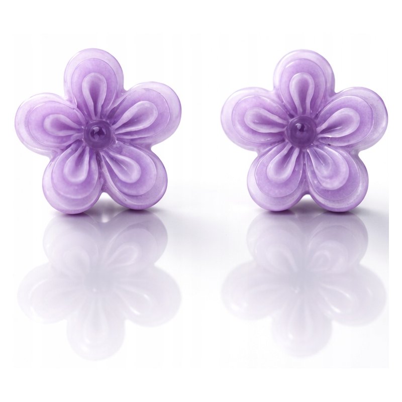 Srebrne kolczyki kwiatki lawendowe srebro 925 dla dziewczynki sztyfty