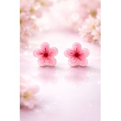 Srebrne kolczyki kwiatki różowe srebro 925 dla dziewczynki sztyfty