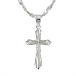 Naszyjnik srebrny krzyż komunia chrzest srebro 925