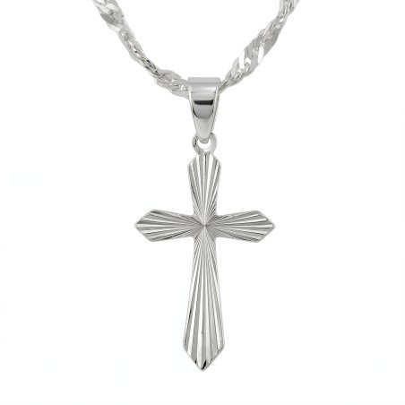 Naszyjnik srebrny krzyż komunia chrzest srebro 925