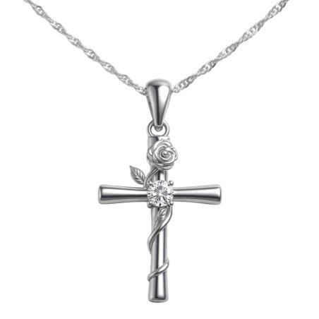 Naszyjnik srebrny krzyżyk krzyż łańcuszek damski komunia srebro próba 925