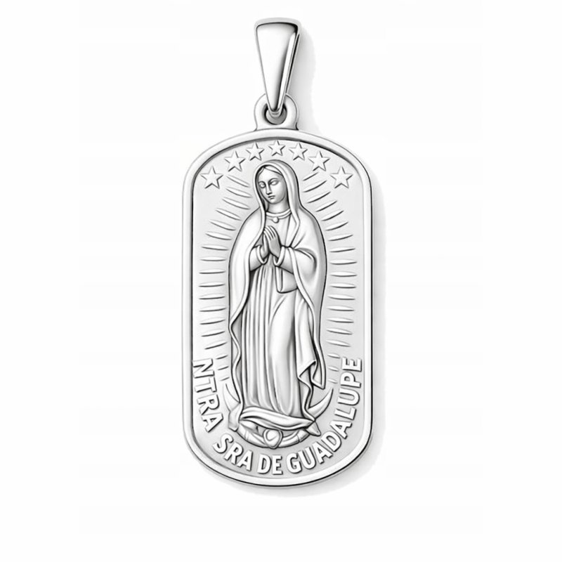 Srebrna zawieszka wisiorek matka boska z guadelupy na komunia srebro 92