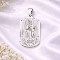 Srebrna zawieszka wisiorek matka boska z guadelupy na komunia srebro 92