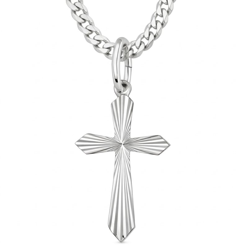 Naszyjnik srebrny krzyż komunia chrzest srebro 925