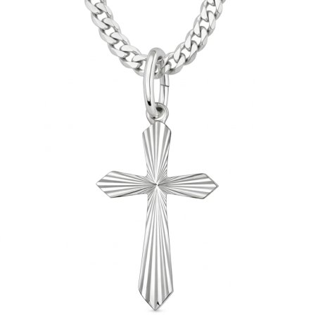 Naszyjnik srebrny krzyż komunia chrzest dla chłopca srebro 925