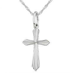 Naszyjnik srebrny łańcuszek krzyż krzyżyk komunia chrzest srebro próba 925