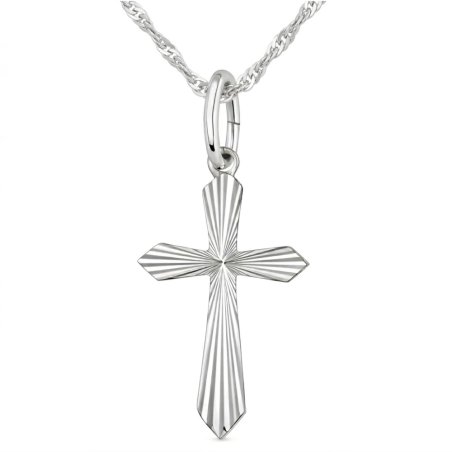 Naszyjnik srebrny łańcuszek krzyż krzyżyk komunia chrzest srebro próba 925