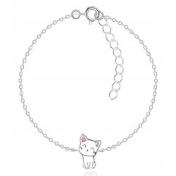 Bransoletka srebrna kotek dla dziewczynki srebro 925