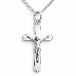 Naszyjnik srebrny krzyżyk jezus łańcuszek z zawieszką unisex