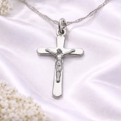 Naszyjnik srebrny krzyżyk jezus łańcuszek z zawieszką unisex