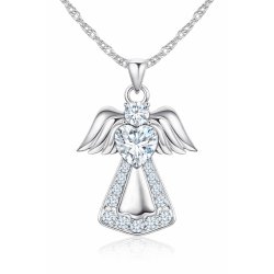 Srebrny łańcuszek naszyjnik aniołek na chrzest komunia zawieszka aniołek srebro