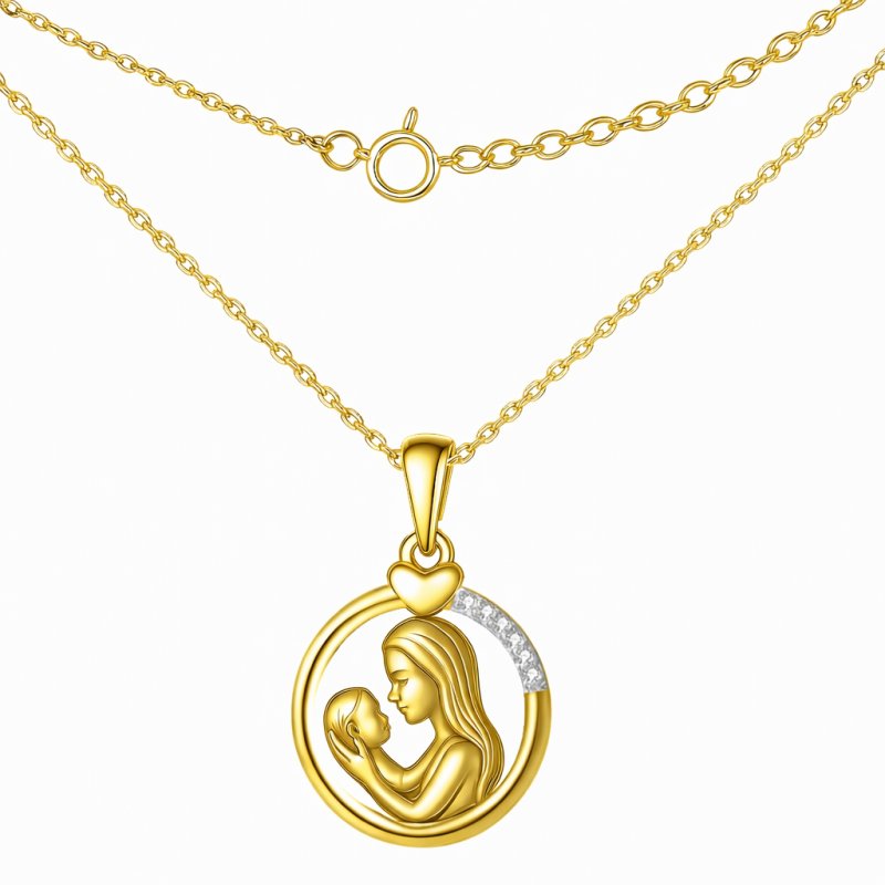 Srebrny naszyjnik łańcuszek damski dla mamy srebro pozłacane 925 narodziny dziecka chrzest