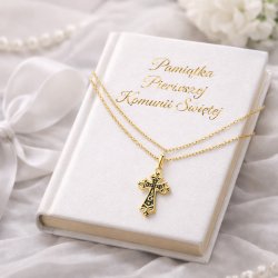 Naszyjnik srebrny krzyżyk srebro 925 pozłacany - elegancki dodatek