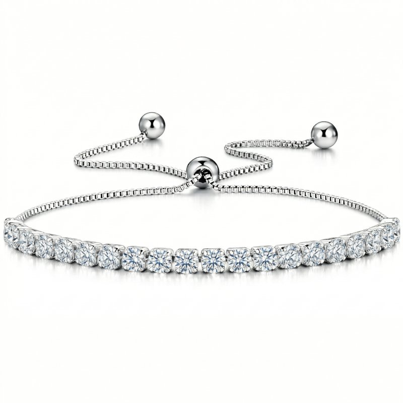 Bransoletka srebrna damska regulowana stal chirurgiczna szlachetna 316L