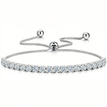 Bransoletka srebrna damska regulowana stal chirurgiczna szlachetna 316L