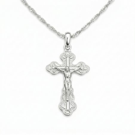 Naszyjnik srebrny krzyż komunia chrzest srebro 925