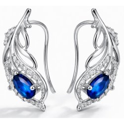 Kolczyki srebne damskie nausznice piórka srebro