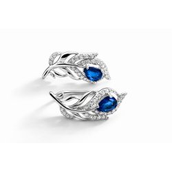 Kolczyki srebne damskie nausznice piórka srebro