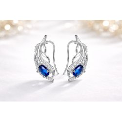 Kolczyki srebne damskie nausznice piórka srebro