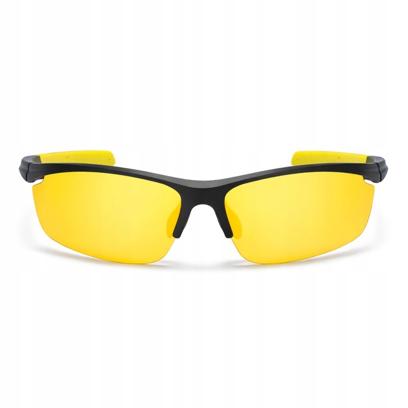 Okulary damskie męskie młodzieżowe sportowe UV400 polaryzacyjne żółte
