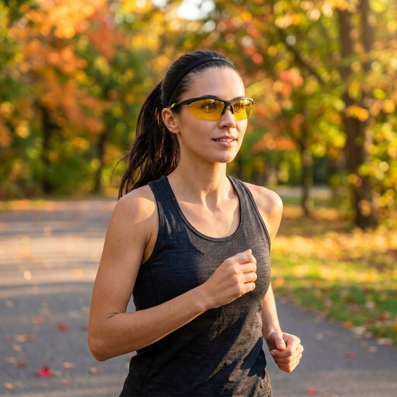 Okulary damskie męskie młodzieżowe sportowe UV400 polaryzacyjne żółte