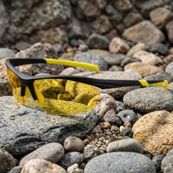 Okulary damskie męskie młodzieżowe sportowe UV400 polaryzacyjne żółte