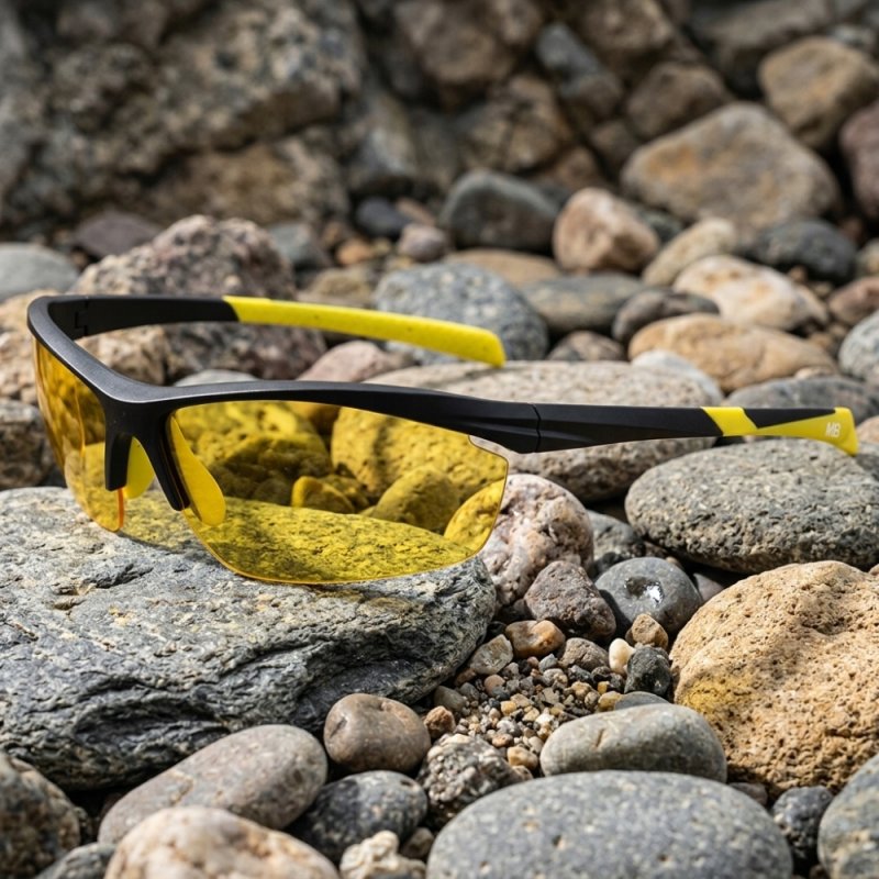 Okulary damskie męskie młodzieżowe sportowe UV400 polaryzacyjne żółte