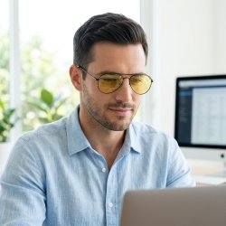 Okulary męskie do komputera blokujące światło niebieskie UV400 pilotki