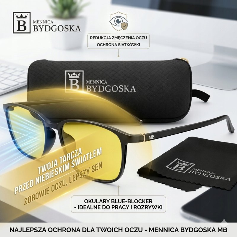 Okulary damskie męskie młodzieżowe do komputera blokujące światło niebieskie UV400