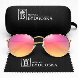 Okulary przeciwsłoneczne damskie polaryzacyjne pilotki różowe UV400 markowe