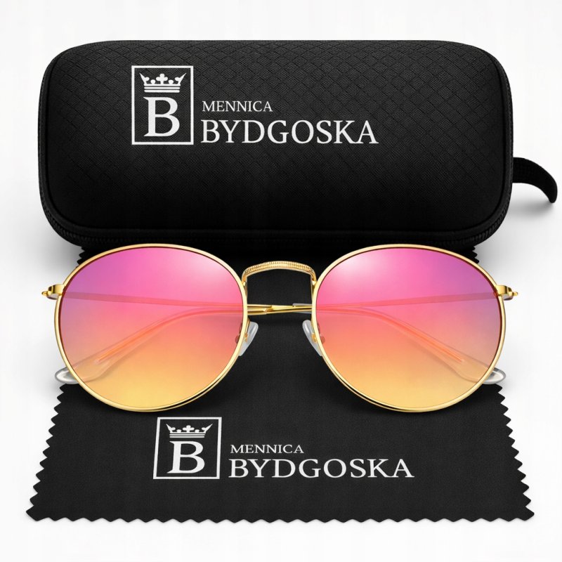 Okulary przeciwsłoneczne damskie polaryzacyjne pilotki różowe UV400 markowe